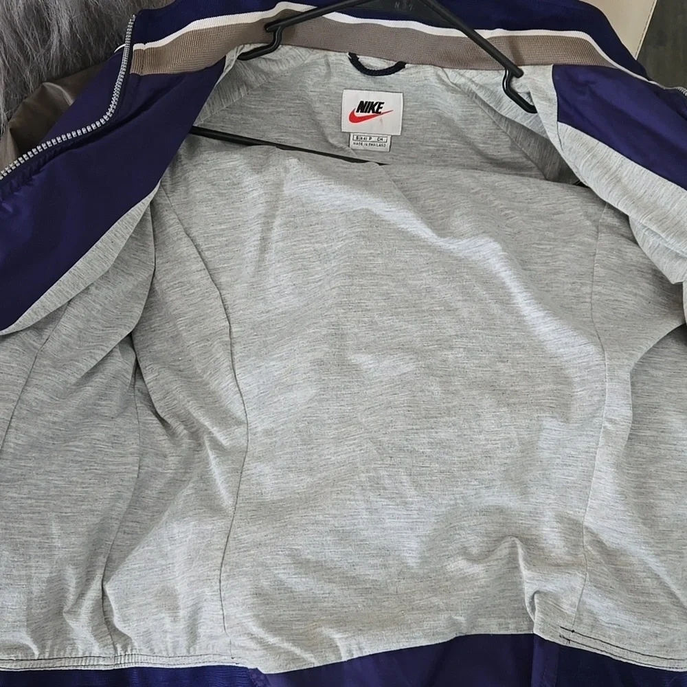 Nike Purple and Gray Jacket Zip Front Lined Small EUC